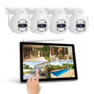 kit de cámaras de vigilancia ip 4k con visión nocturna y acceso remoto